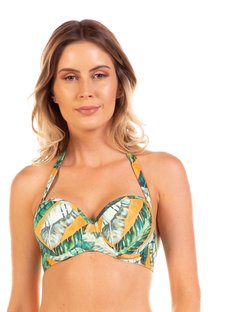 Biquíni Top Praia Frente Única Estruturado com Bojo e Alça Larga Estampa Amazônia Biquíni Top Praia Frente Única Estruturado com Bojo e Alça Larga Estampa Amazônia