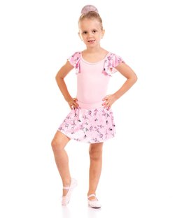 Saia de Ballet Infantil Básica com Cós Estampa Plié Rosa Saia de Ballet Infantil Básica com Cós Estampa Plié Rosa