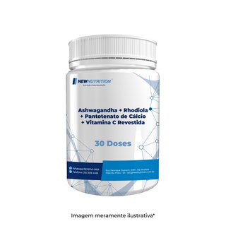 Ashwaganda 200mg + Rhodiola 200mg + Pantotenato de Cálcio 100mg + Vitamina C Revestida 500mg 30 doses Ashwaganda 200mg + Rhodiola 200mg + Pantotenato de Cálcio 100mg + Vitamina C Revestida 500mg 30 doses