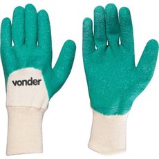 Luva de Malha Com Látex, Cor Verde, Tamanho 10 - Vonder Luva de Malha Com Látex, Cor Verde, Tamanho 10 - Vonder