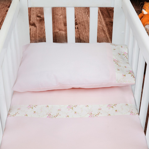 Jogo de Lençol para Mini Berço Rosa Floral 3 Peças Jogo de Lençol para Mini Berço Rosa Floral 3 Peças