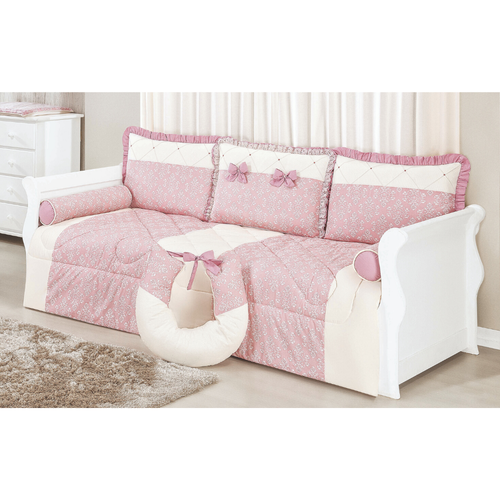 Kit Bicama 6 Peças Fofinho Rosa Antigo Kit Bicama 6 Peças Fofinho Rosa Antigo