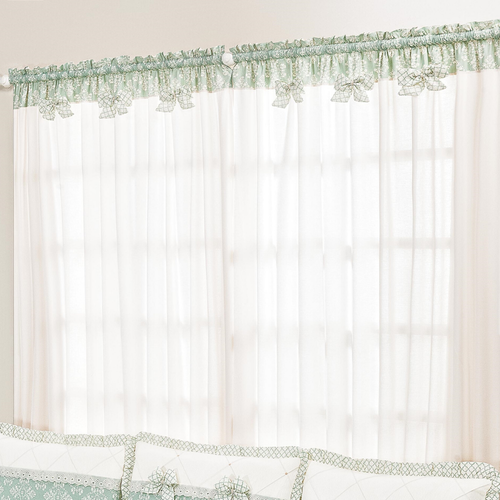Cortina para Quarto de Bebê Princesa Floral Verde 2,00m Cortina para Quarto de Bebê Princesa Floral Verde 2,00m