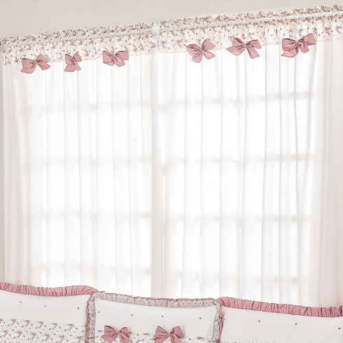 Cortina para Quarto de Bebê Princesa Floral Rosê 2,00m Cortina para Quarto de Bebê Princesa Floral Rosê 2,00m