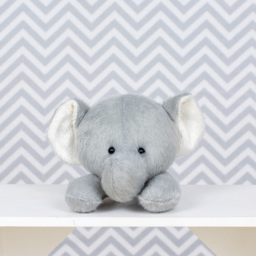 Mini Cabecinhas De Pelúcia De Animais Para Decoração Elefante Mini Cabecinhas De Pelúcia De Animais Para Decoração Elefante