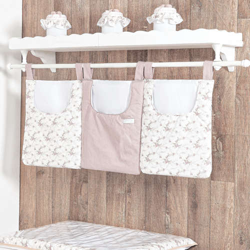 Porta Fraldas para Varão Charlotte Floral Rosê 3 Peças Porta Fraldas para Varão Charlotte Floral Rosê 3 Peças