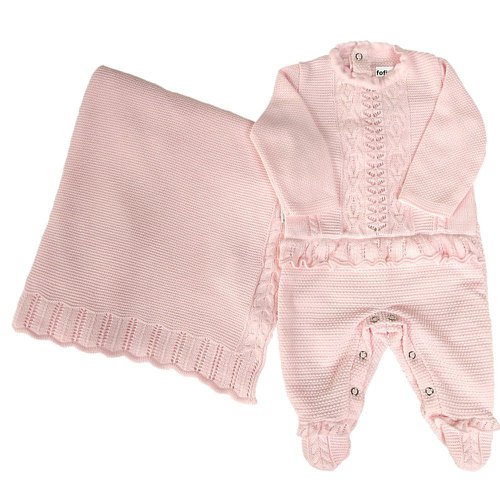 Saída Maternidade Tricô Rosa 2 Peças Tamanho RN(0 - 3 meses) Saída Maternidade Tricô Rosa 2 Peças Tamanho RN(0 - 3 meses)