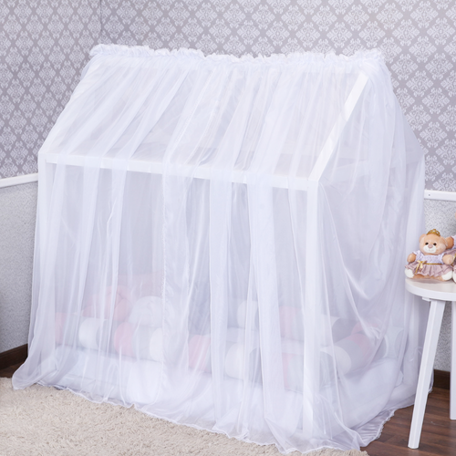 Mosquiteiro de Voil para Cama Infantil Montessoriano Branco Mosquiteiro de Voil para Cama Infantil Montessoriano Branco