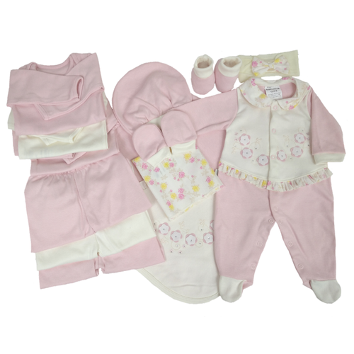 Kit Saída Maternidade Urso Rosa 13 Peças Tamanho RN (0 - 3 meses) Kit Saída Maternidade Urso Rosa 13 Peças Tamanho RN (0 - 3 meses)