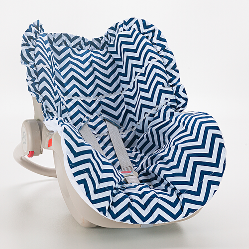 Capa para Bebe Conforto Chevron Zig-Zag Azul Marinho Capa para Bebe Conforto Chevron Zig-Zag Azul Marinho