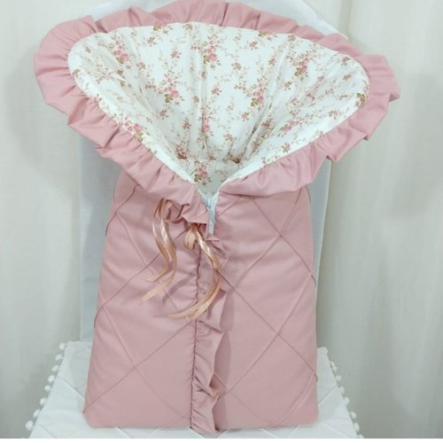 Porta Bebê Algodão Floral Rosa Porta Bebê Algodão Floral Rosa