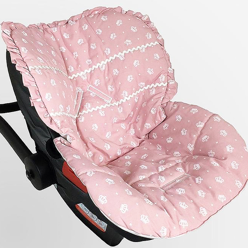 Capa para Bebe Conforto Rosa com Coroa Capa para Bebe Conforto Rosa com Coroa