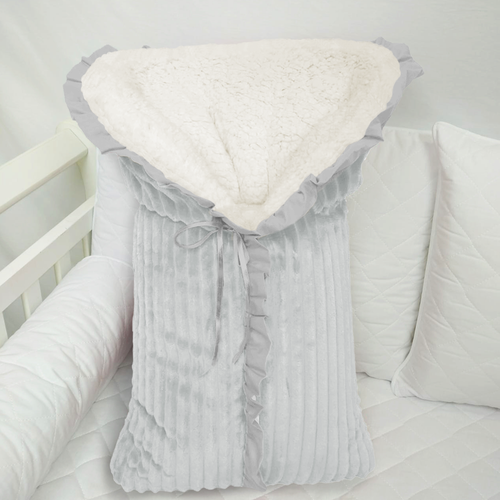 Porta Bebê Soft com Pelúcia Carapinha Tipo Pelo de Carneiro Cinza Porta Bebê Soft com Pelúcia Carapinha Tipo Pelo de Carneiro Cinza