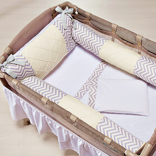Kit Berço Desmontável 4 peças Chevron Amarelo Kit Berço Desmontável 4 peças Chevron Amarelo