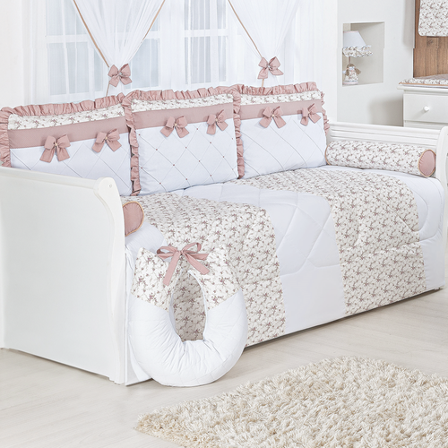 Kit Bicama 6 peças Charlotte Floral Rosê Kit Bicama 6 peças Charlotte Floral Rosê