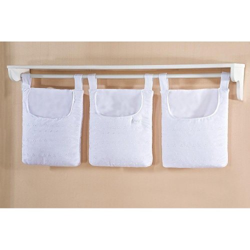 Porta Fraldas para Varão Encantos Lese Branco 3 Peças Porta Fraldas para Varão Encantos Lese Branco 3 Peças