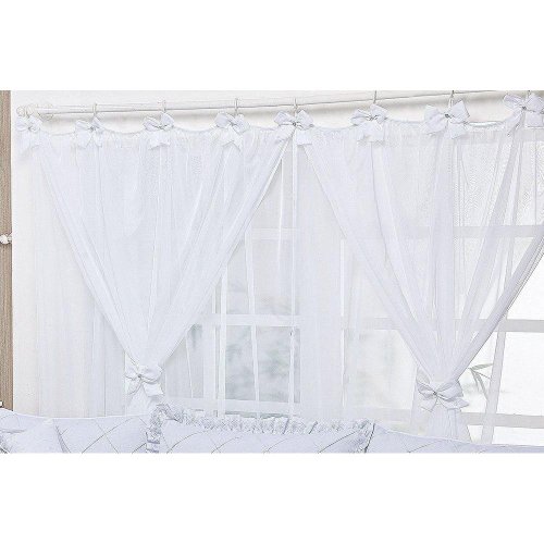 Cortina para Quarto Bebê Realeza Lese Branco 2,00m Largura Cortina para Quarto Bebê Realeza Lese Branco 2,00m Largura