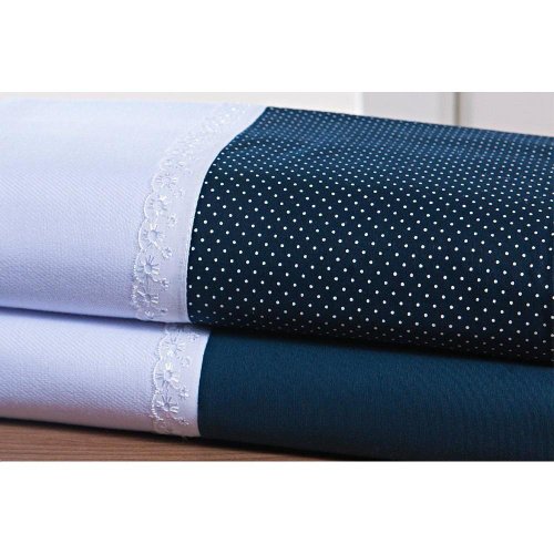 Cueiro Flanelado Branco e Azul Marinho Liso 01 Peça Cueiro Flanelado Branco e Azul Marinho Liso 01 Peça