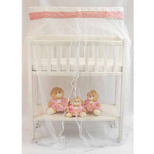 Mosquiteiro para Mini Berço com Bandô Coroa Rosa Mosquiteiro para Mini Berço com Bandô Coroa Rosa