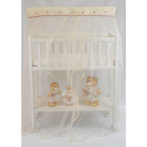Mosquiteiro para Mini Berço com Bandô Palha Floral Rose Mosquiteiro para Mini Berço com Bandô Palha Floral Rose