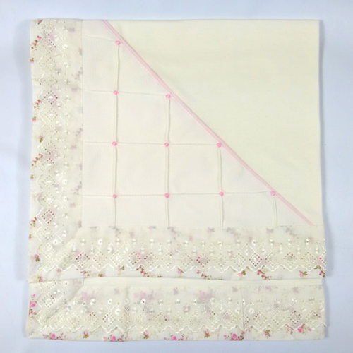 Manta para Bebê de Malha Palha Floral Rosa Manta para Bebê de Malha Palha Floral Rosa