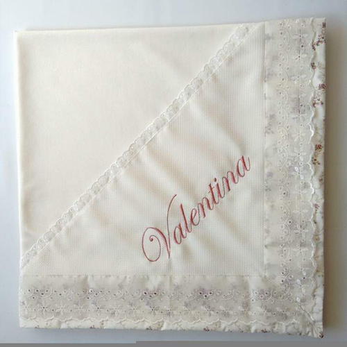 Manta para Bebê de Malha Personalizada Palha Floral Rose Manta para Bebê de Malha Personalizada Palha Floral Rose