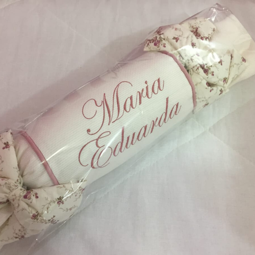 Balinha Decorativa Personalizada Palha com Floral Rose Balinha Decorativa Personalizada Palha com Floral Rose