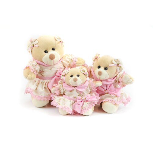 Trio de Ursas para Nicho Vestido Floral Rosa Trio de Ursas para Nicho Vestido Floral Rosa