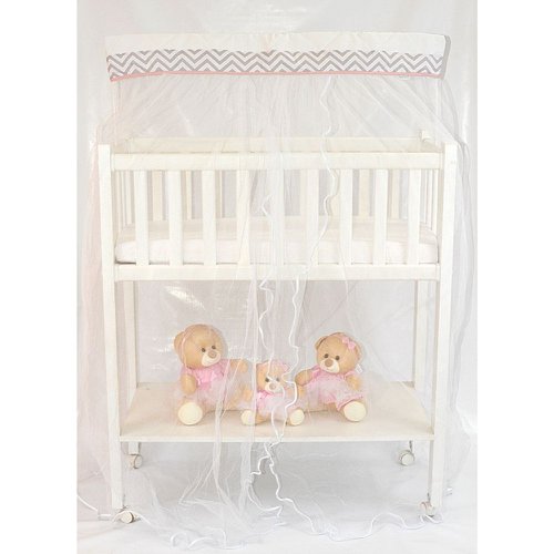 Mosquiteiro para Mini Berço com Bandô Chevron Zig-Zag Rosa Mosquiteiro para Mini Berço com Bandô Chevron Zig-Zag Rosa