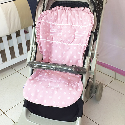 Capa para Carrinho de Bebê Rosa Coroa Capa para Carrinho de Bebê Rosa Coroa