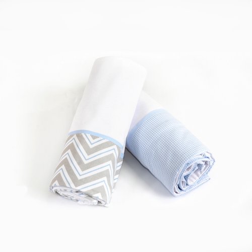 Cueiro Flanelado Chevron Zig-Zag Azul Claro 02 Peça Cueiro Flanelado Chevron Zig-Zag Azul Claro 02 Peça