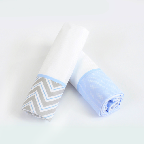 Cueiro Flanelado Chevron Zig-Zag Azul Claro 02 Peça Cueiro Flanelado Chevron Zig-Zag Azul Claro 02 Peça