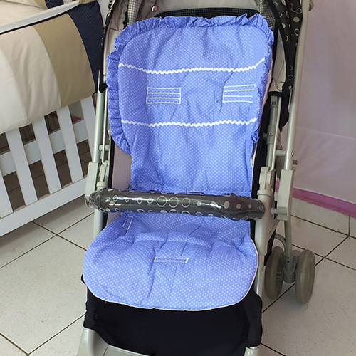 Capa para Carrinho de Bebê Azul Poá Capa para Carrinho de Bebê Azul Poá