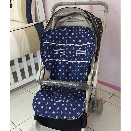 Capa para Carrinho de Bebê Azul Marinho Coroas Capa para Carrinho de Bebê Azul Marinho Coroas