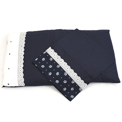 Colchonete para Carrinho de Bebê 2 Peças Azul Marinho Coroa Colchonete para Carrinho de Bebê 2 Peças Azul Marinho Coroa