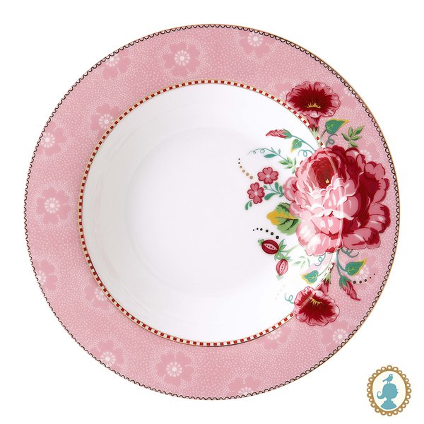 PRATO FUNDO ROSA ROSE FLORAL