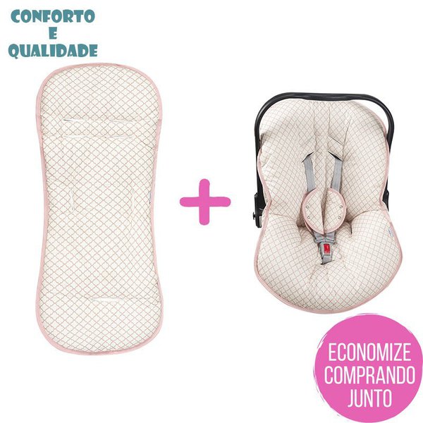 Combo Capa Bebê Conforto e Carrinho 002 - 2 Peças | Cheirinho de Neném