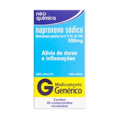Naproxeno Sódico - Neo Química 550mg caixa com 20 comprimidos revestidos