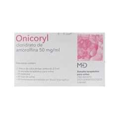Onicoryl 2,5ml esmalte terapêutico para as unhas + 10 espátulas + 30 lixas + 30 compressa embebida em álcool