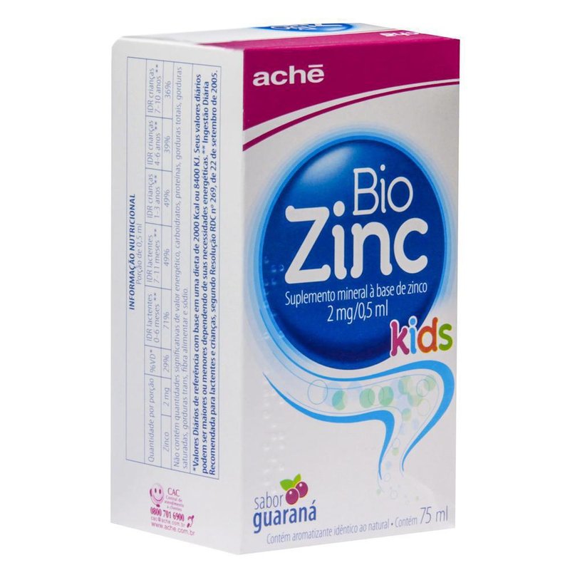 Biozinc Kids frasco com 75ml Drogalider