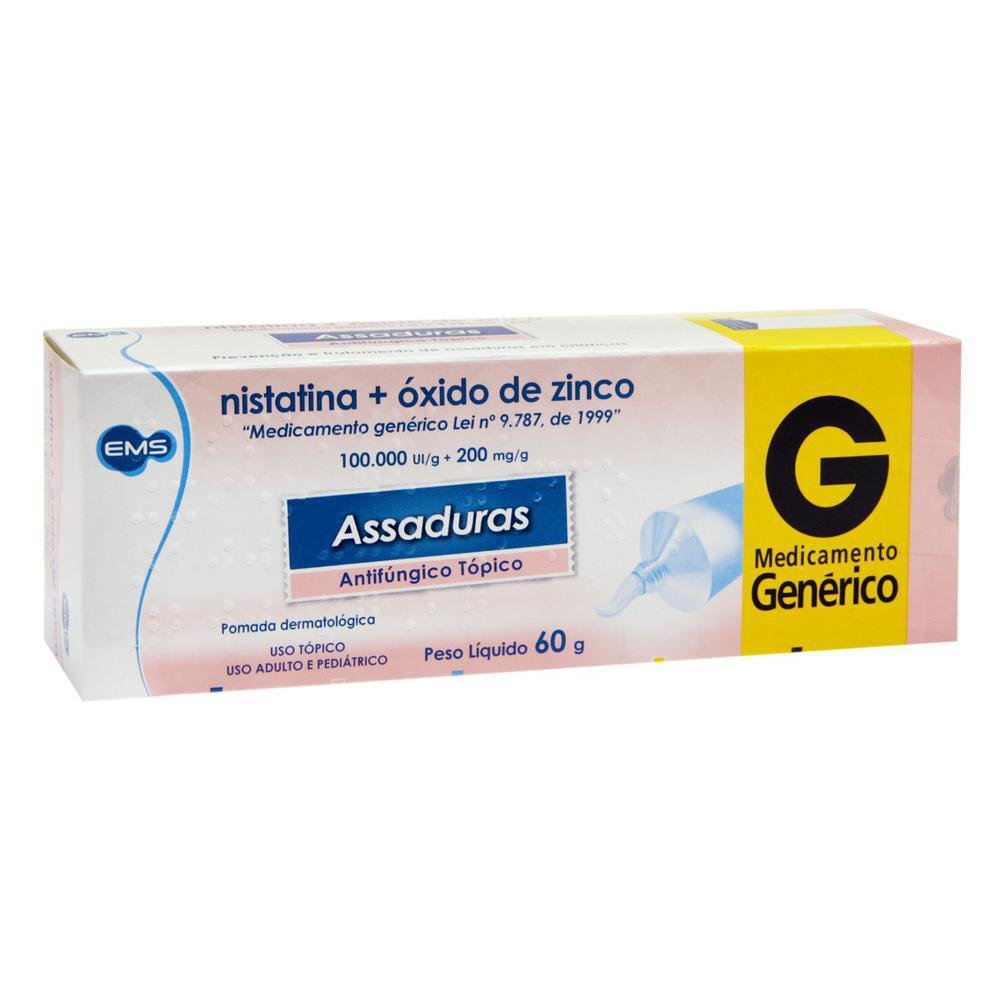 Nistatina + Óxido de Zinco EMS 100mui + 200mg pomada bisnaga com 60g