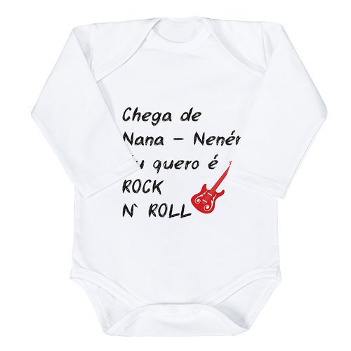 Body De Bebe Rock And Roll Manga Longa Essencial Enxovais