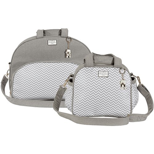 Bolsa maternidade chevron cinza Clearance