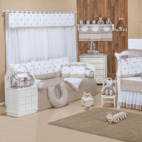 Quarto Completo Enxoval Bebe Menina Ou Menino Sem Bicama Luxo Caqui Essencial Enxovais
