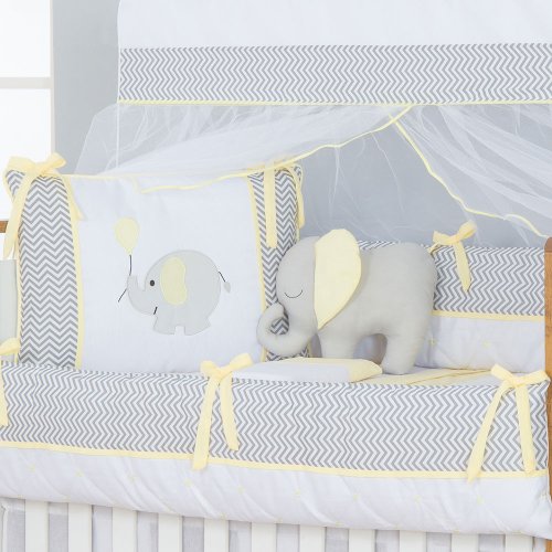 Kit berço elefantinho amarelo e cinza clearance