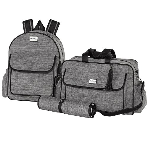 Mochila Maternidade + Bolsa M Adventure Cinza | Essencial Enxovais