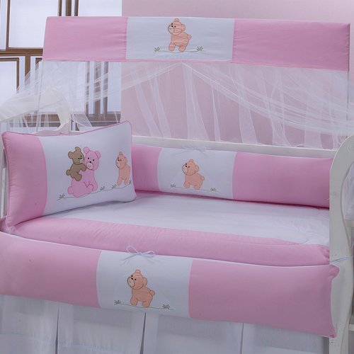 Kit berço de ursinho rosa clearance