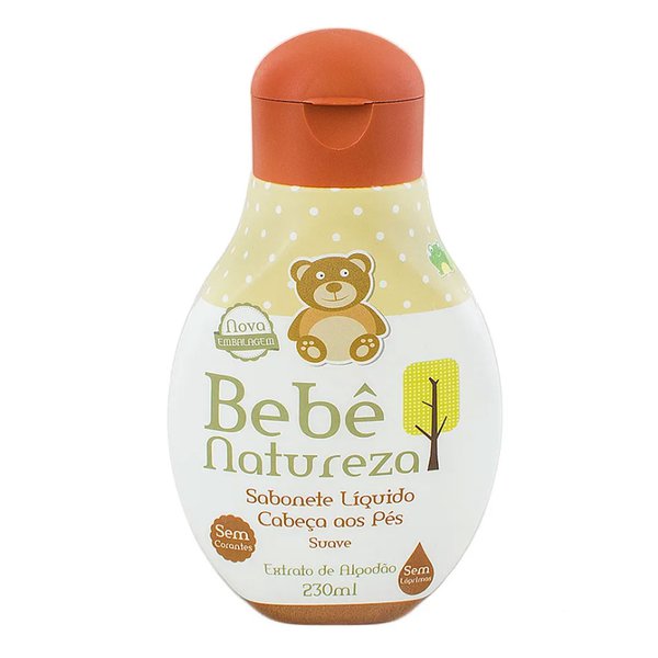 Sabonete Bebe Natureza Da Cabeca Aos Pes Suave Liquido Com 230ml