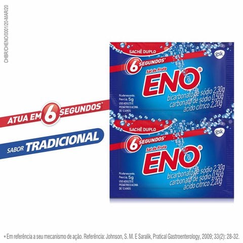 sal de frutas eno 2 envelopes com 5g de po efervescente de uso oral tradicional