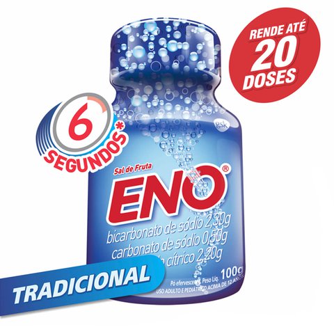 sal de frutas eno frasco com 100g de po efervescente de uso oral tradicional
